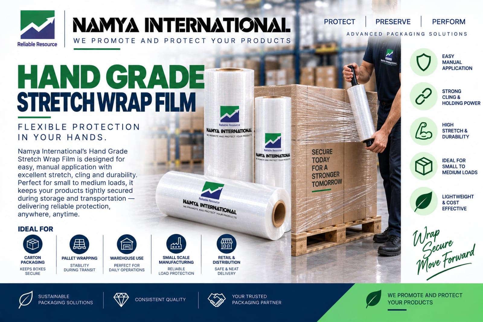 Hand Grade Cast Stretch Film product sheet